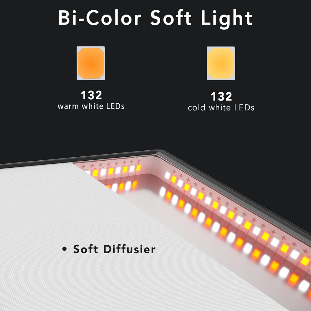 2-Pack Dimmable Bi-Color LED Video Light with Remote Controller L307496
