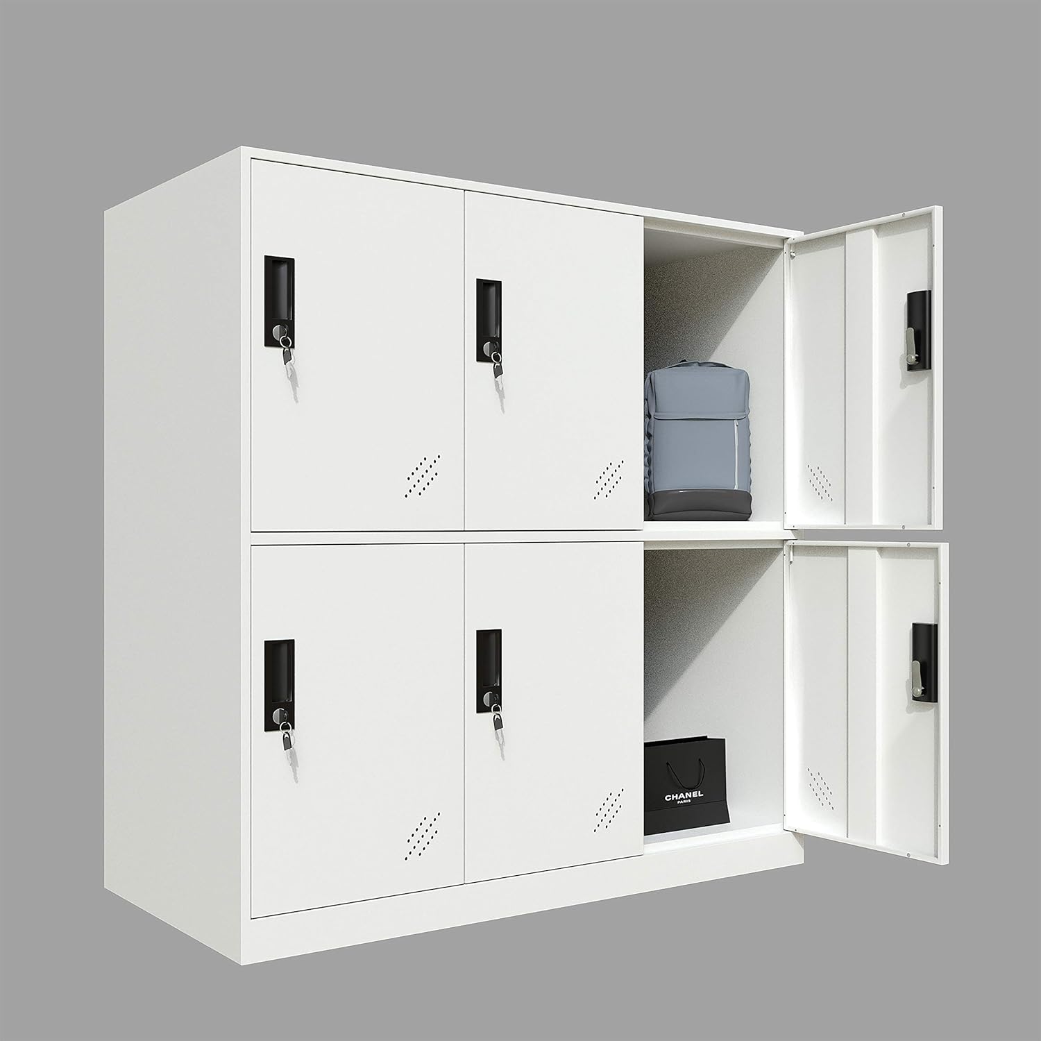 9 Door Full White Metal Storage Cabinet Y567