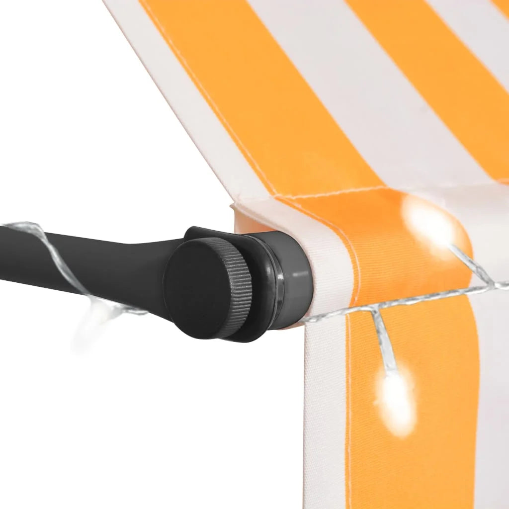 Manual Retractable Awning with 78.7" White and Orange S200332