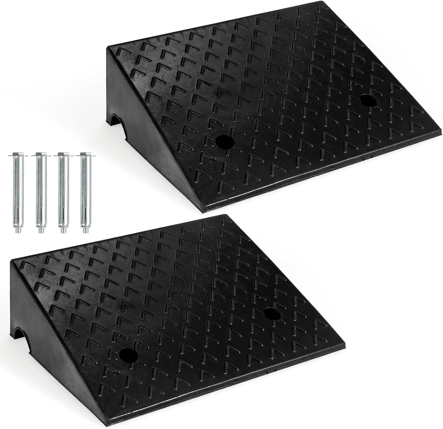 Rubber Curb Ramps, 6 H x 19 W, Pack of 2 I724