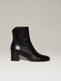 Black Leather Wrapped Heel Shoes B3512