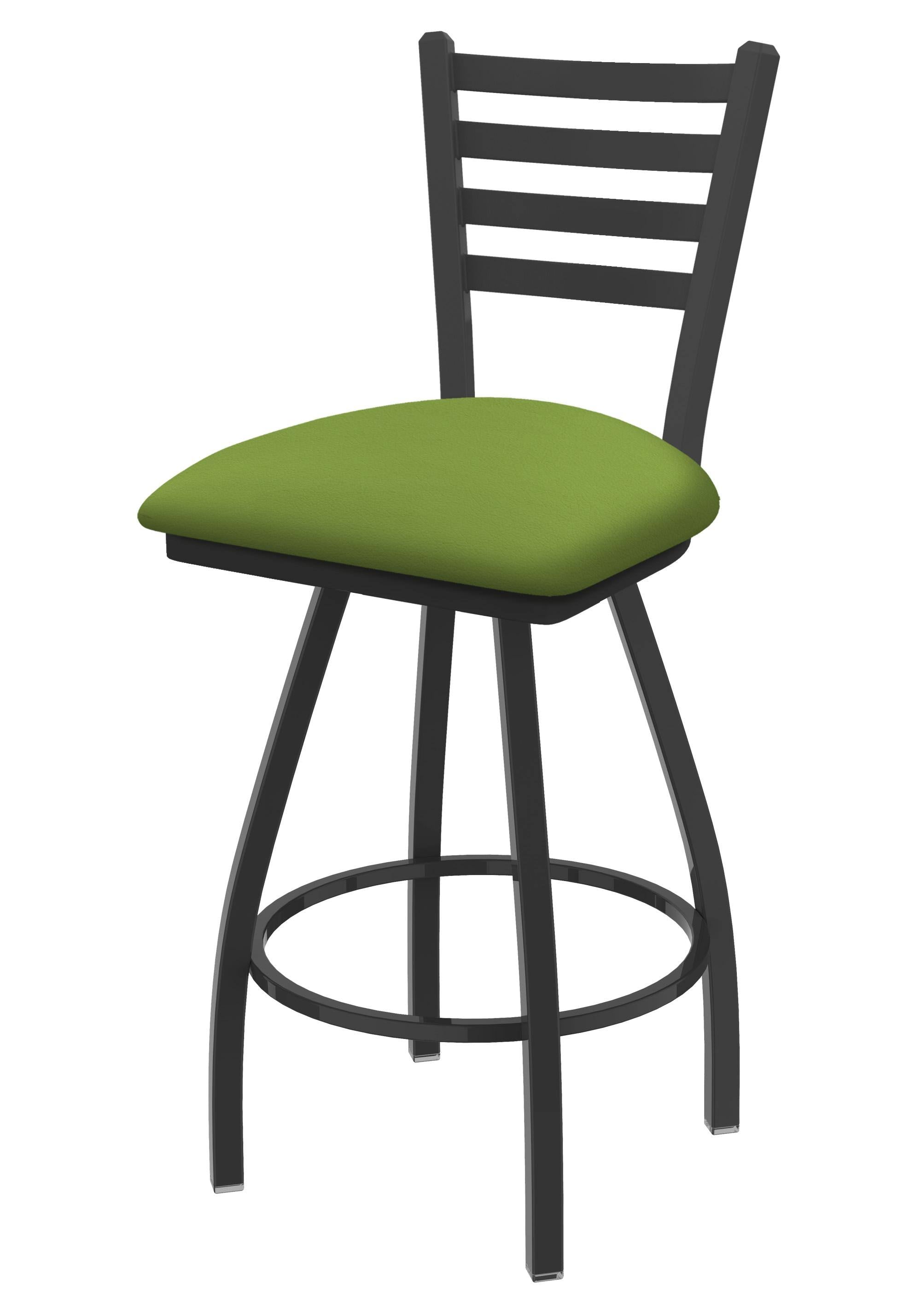 36x22 Swivel Extra Tall Bar Stool with Pewter Finish and Canter Kiwi Green Seat D705