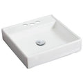 White Square Vessel Bathroom Sink Faucet G681546
