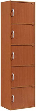 5 Shelf 5 Door Bookcase in Cherry V517