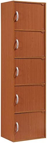 5 Shelf 5 Door Bookcase in Cherry V517