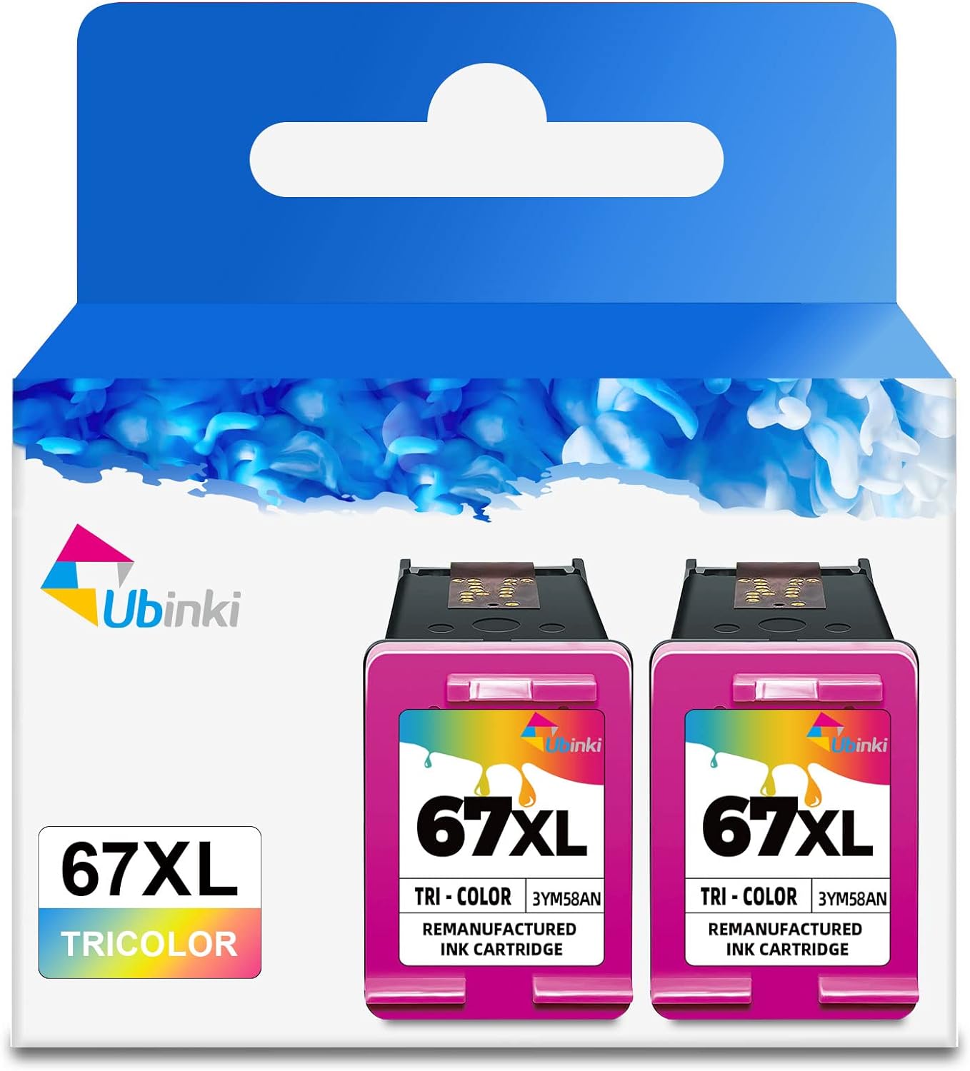 3X Capacity 67XL Ink Cartridge Tri Color Combo Replacement for HP Q3835