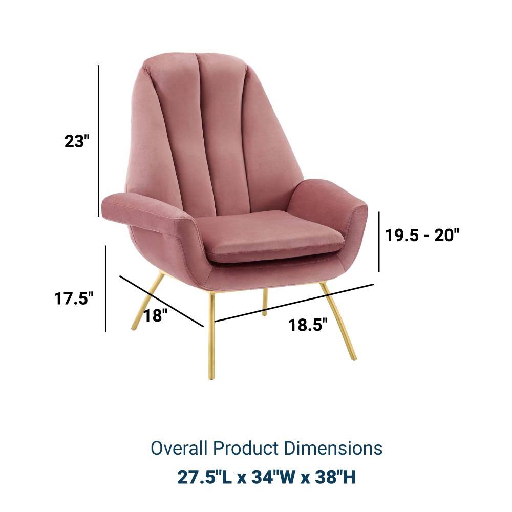 Dusty Rose Performance Velvet Armchair C975