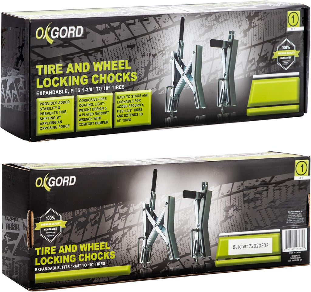 Axel-Chock Wheel-Stabilizer Tire-Stop for Dual Axle Vehicles, Set of 4, Pack of 2 E23656