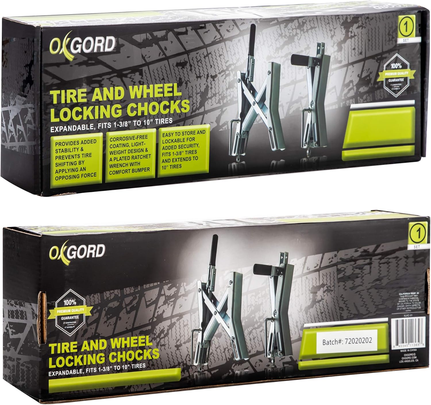 Axel-Chock Wheel-Stabilizer Tire-Stop for Dual Axle Vehicles, Set of 4, Pack of 2 E23656