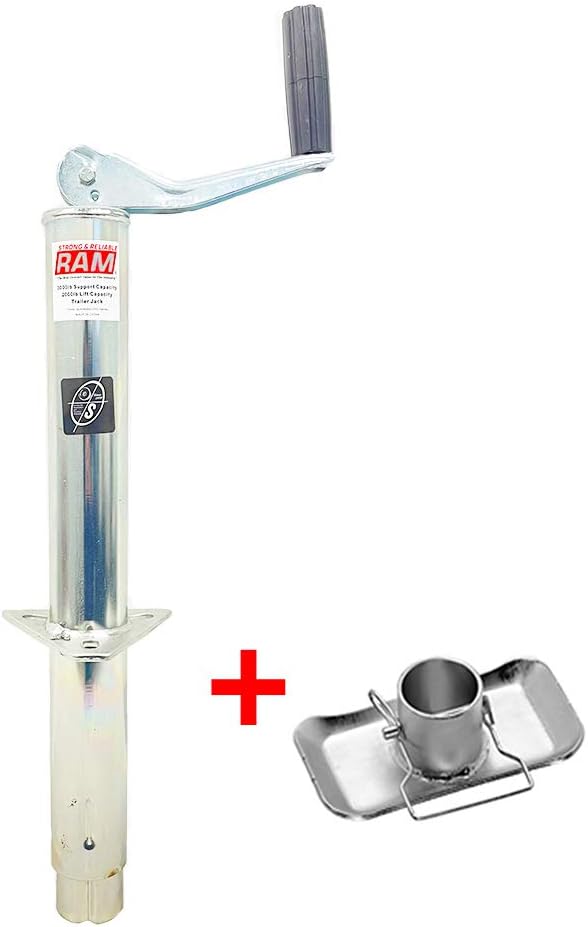 2,000 lbs A-Frame Trailer Jack with Zinc Foot Plate Pack of 2 O57639