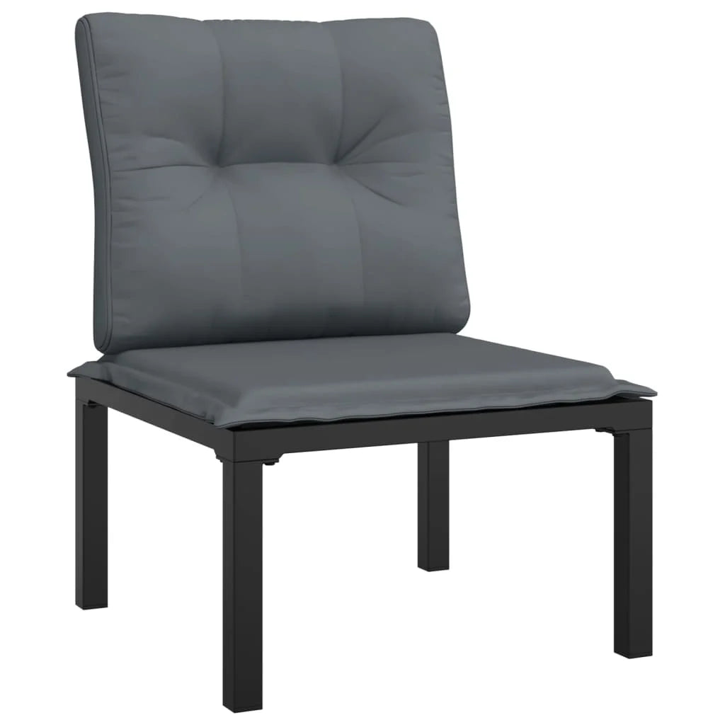 4 Piece Dark Gray Cushioned Poly Rattan Sectional Sofa Set P95129