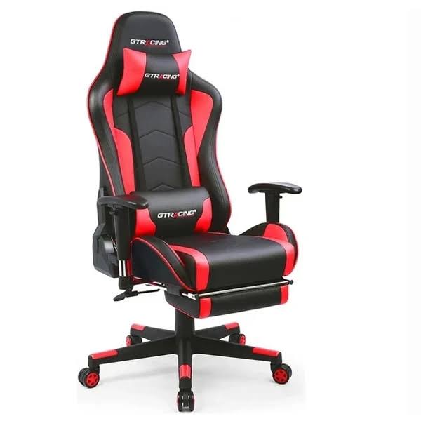 Red Footrest Music Gaming Chair with Bluetooth Speakers A523