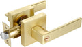 4 Pack Square Euro Style Door Leversets in Stain Brass Finish with Keys D2567