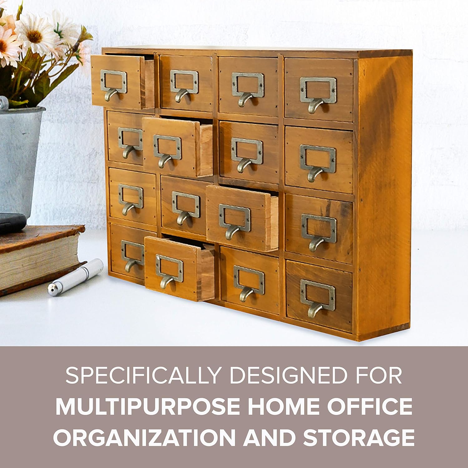 Wooden Desk Drawer Organizer with 16 Drawers L8042