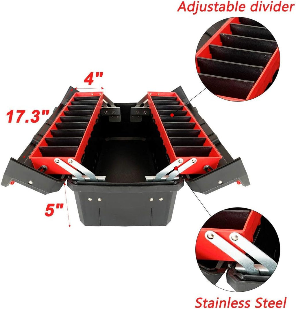 18.5" Portable Tool Box with Organizer Tray and Divider, Pack of 2 M8904