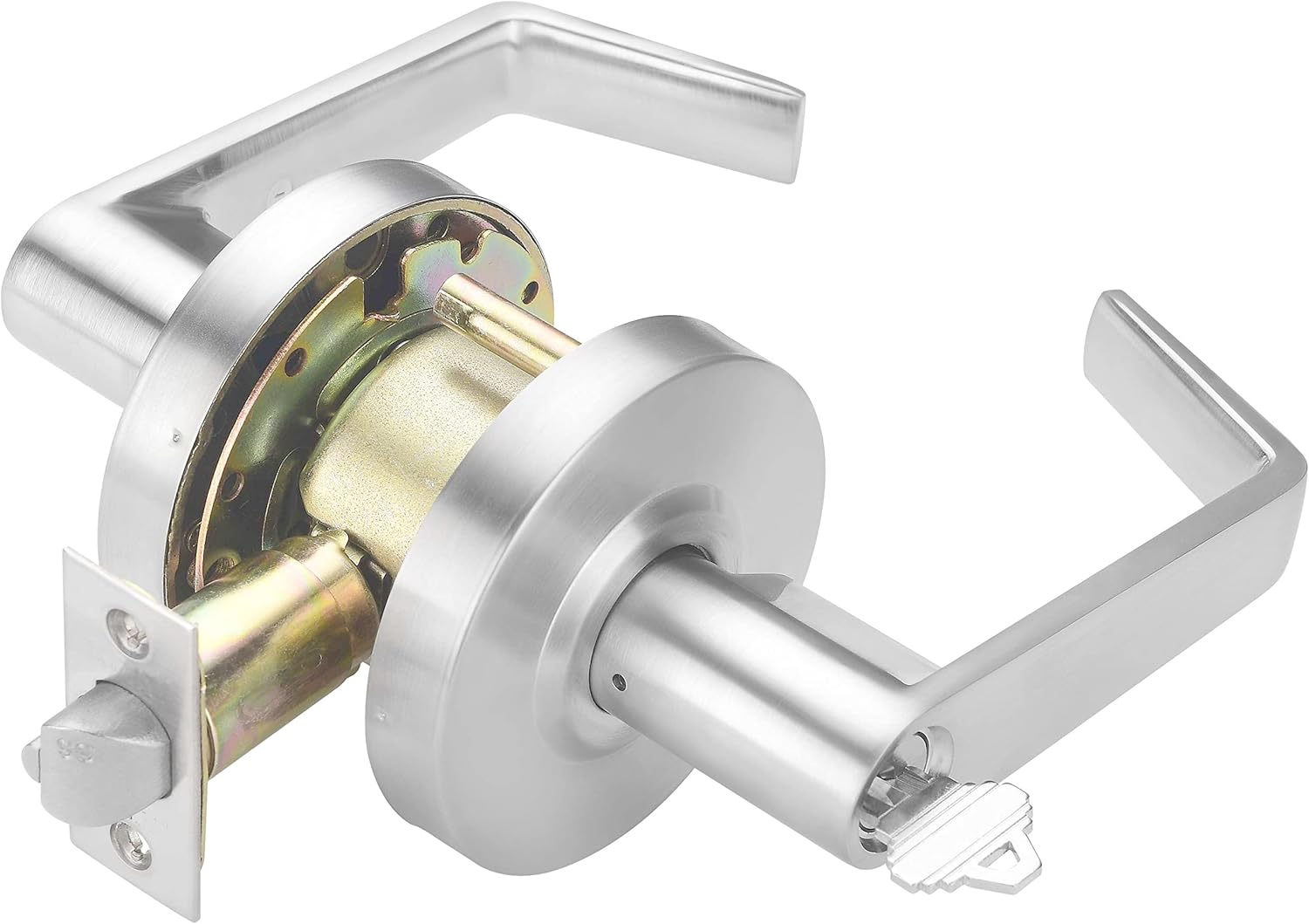 Heavy Duty Commercial Lever Door Lock, Satin Chrome, Grade 2 Z867