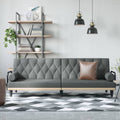 Dark Gray Fabric Sofa Bed with Armrests N227261