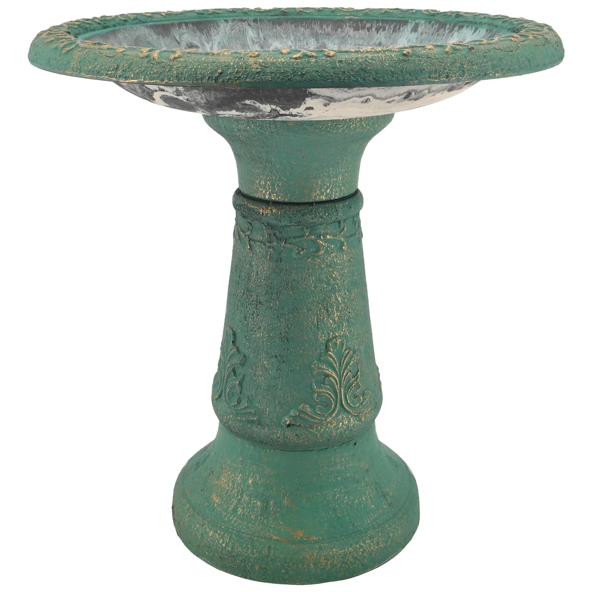 Green Fiberclay Birdbath E61184