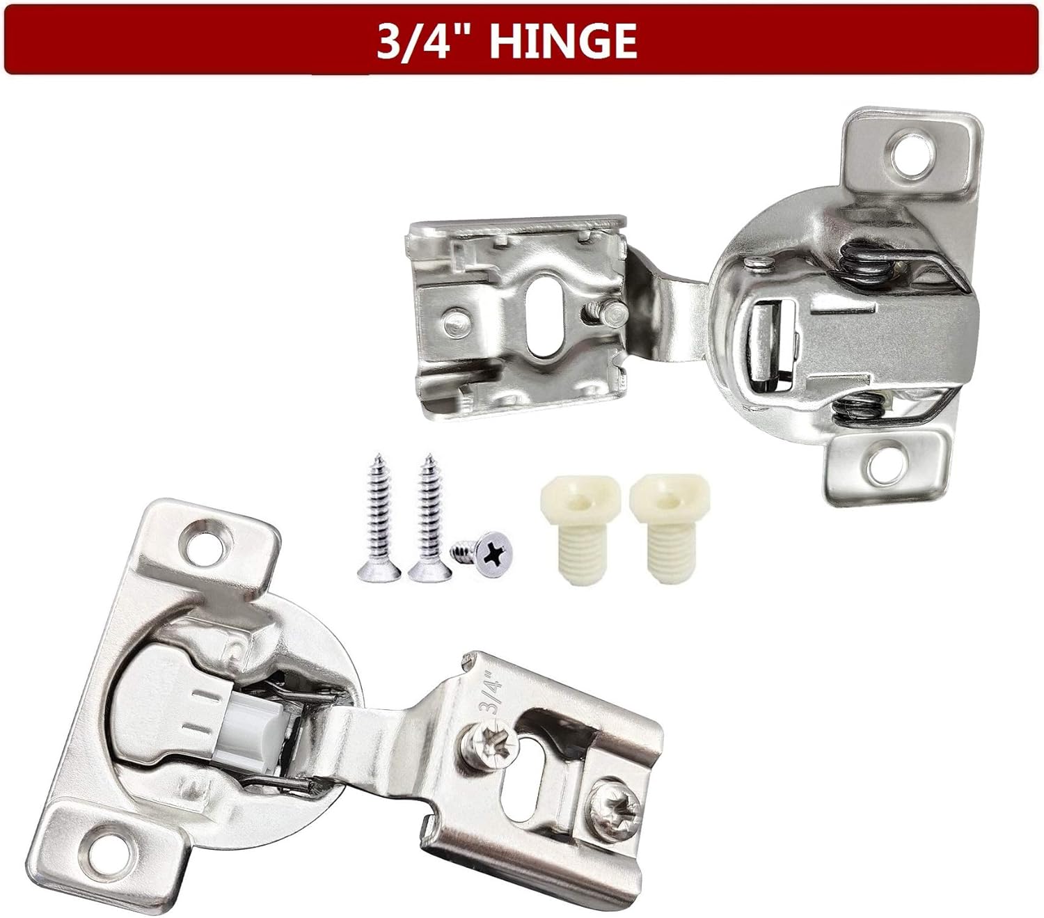 50 Pack Soft Close Cabinet Hinges, 105 Degree, 3 Way Adjustability M76323