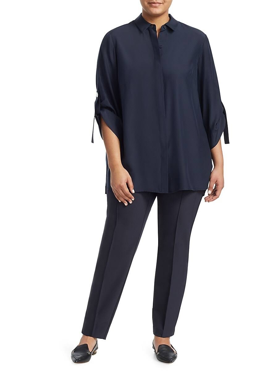 Plus-Size Stretch Slim Pintuck Pant B676699