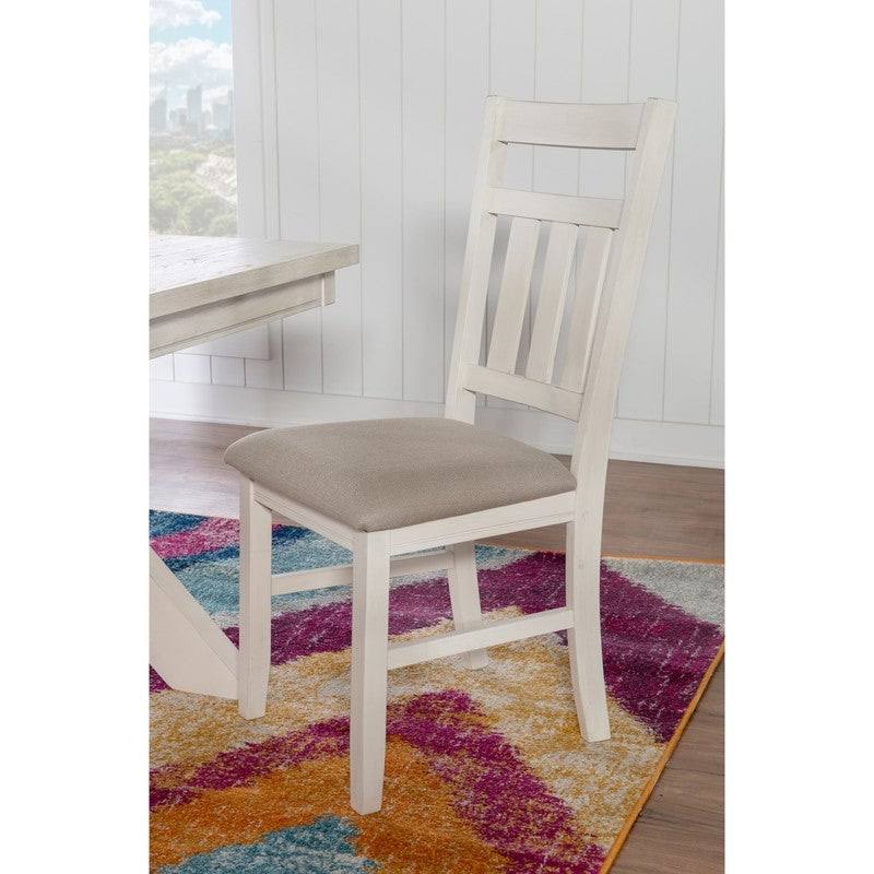 Smokey White Rustic Farmhouse Dining Chair Set of 2 D5249