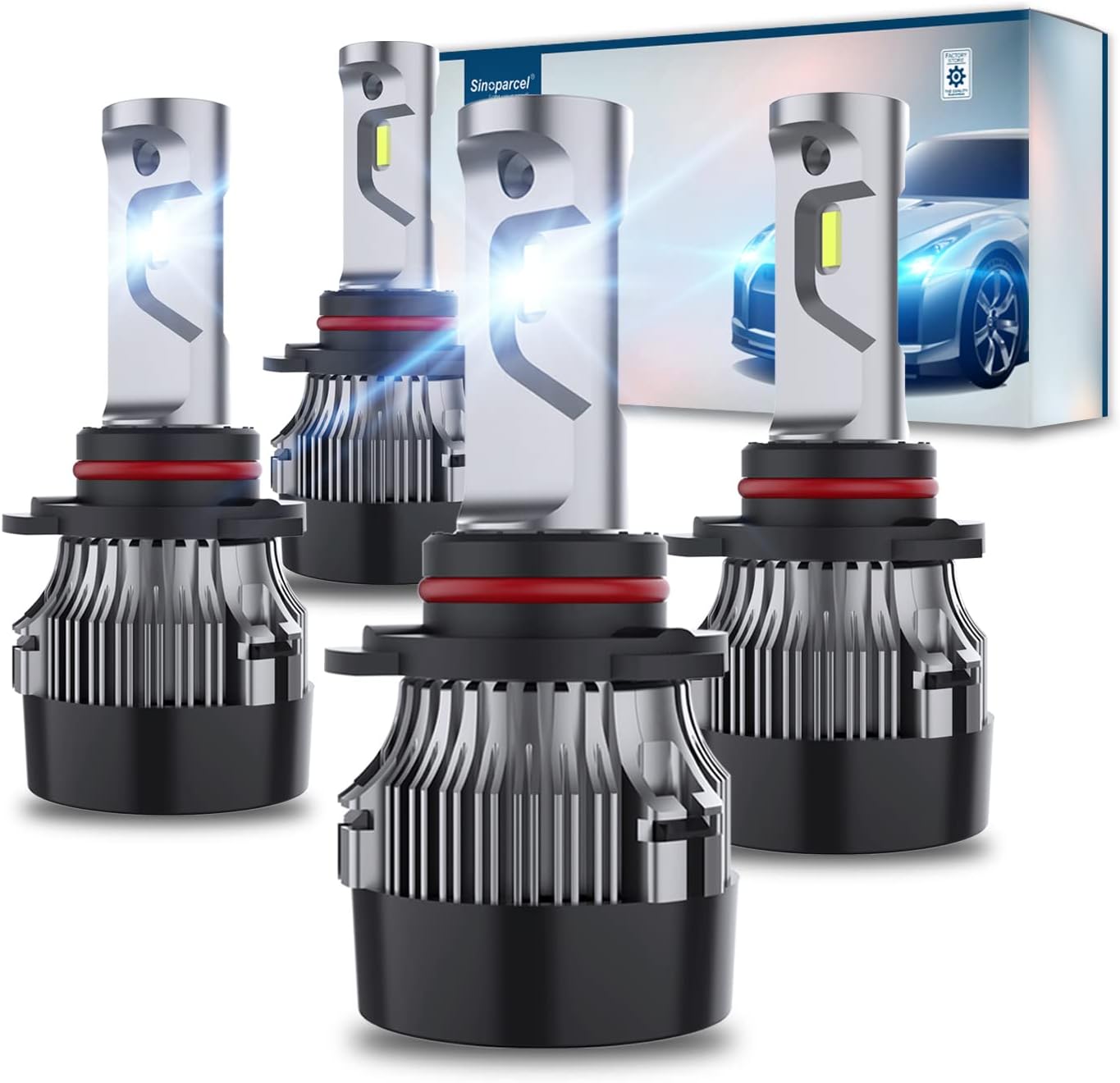 9005/HB3 High Beam and H11 Low Beam LED Headlight Bulbs Combo, 10000LM 6500K, Pack of 4 A604453