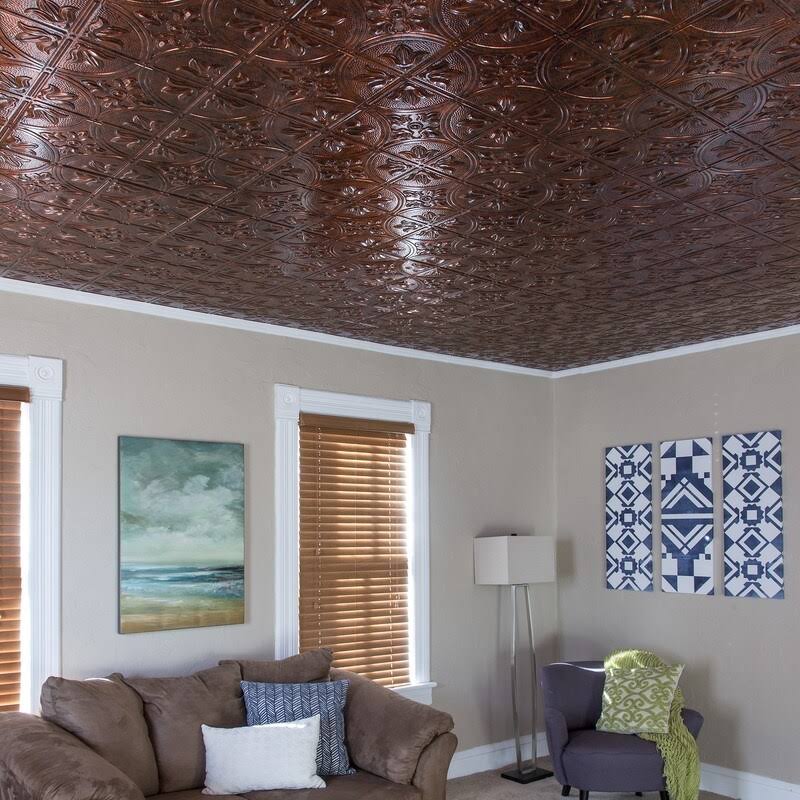 Moonstone Copper Glue Up Ceiling Tile 5 Pack P63823
