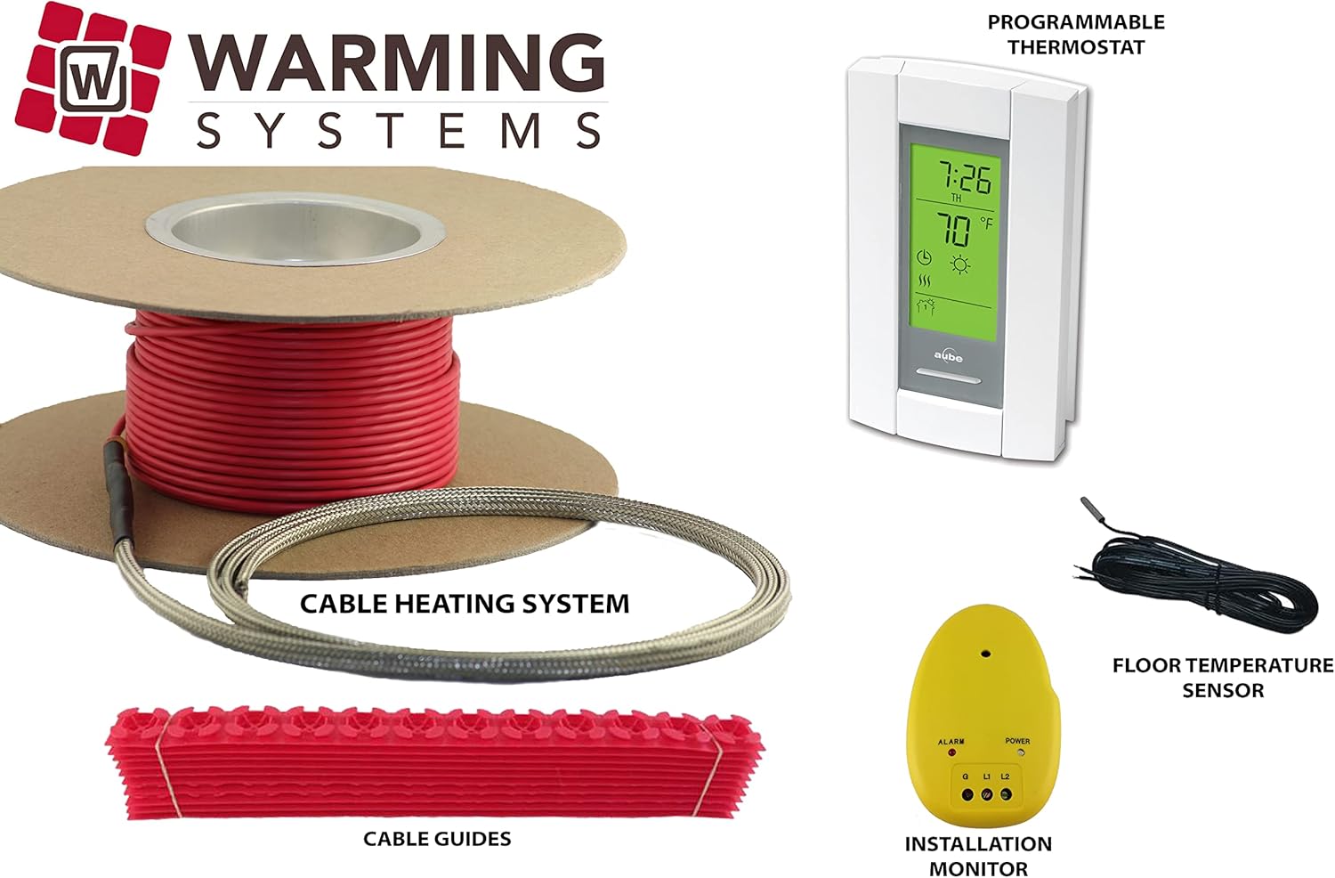 120 V Electric Radiant Floor Heating Cable with Programmable Thermostat S4158