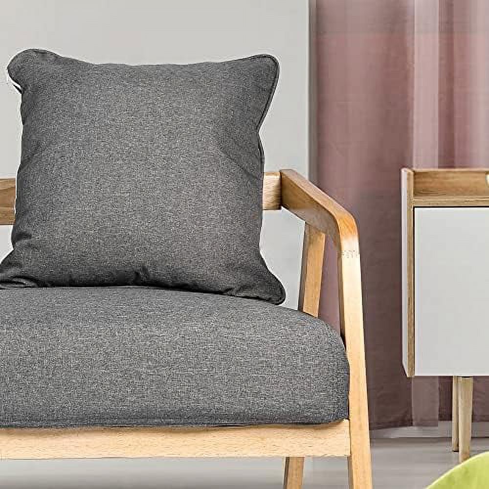 Grey Fabric 2-Seat Loveseat Sofa with Wood Armrest B80060