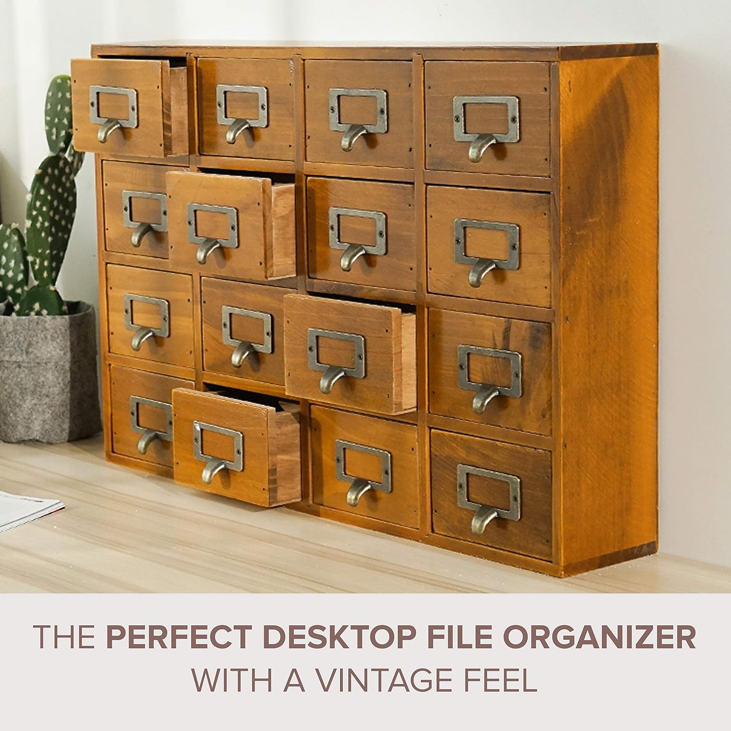 Wooden Desk Drawer Organizer with 16 Drawers L8042