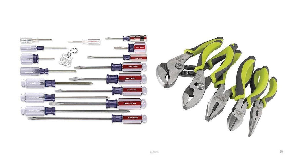 17 Piece Screwdriver Set and 5 Pc Plier Bundle T603168