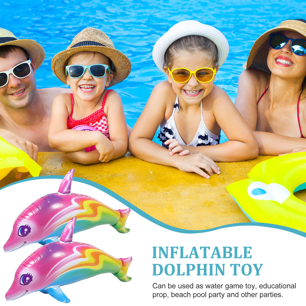 2 Pcs Inflatable Dolphin Toy Pool Toys C5639