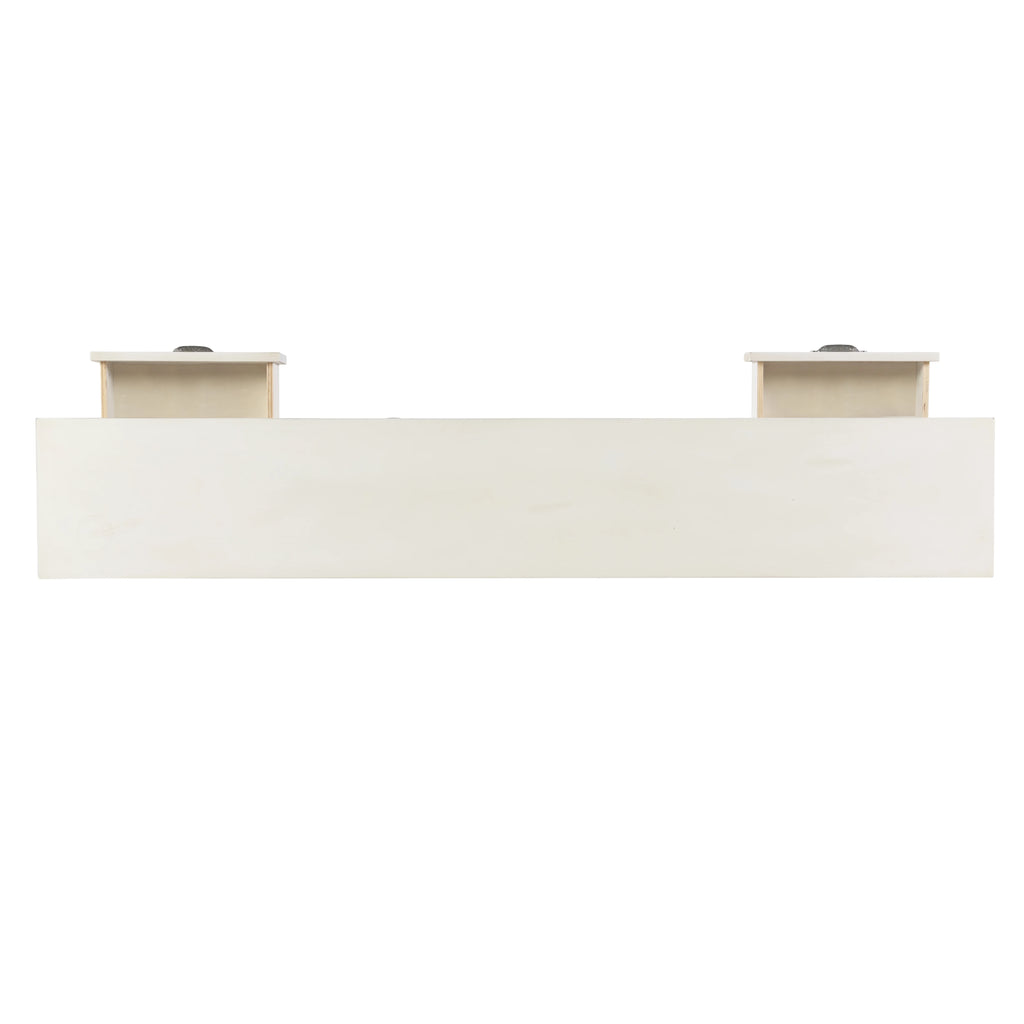 Cream Crackle 4-Drawer Console Table with Shelf D54906