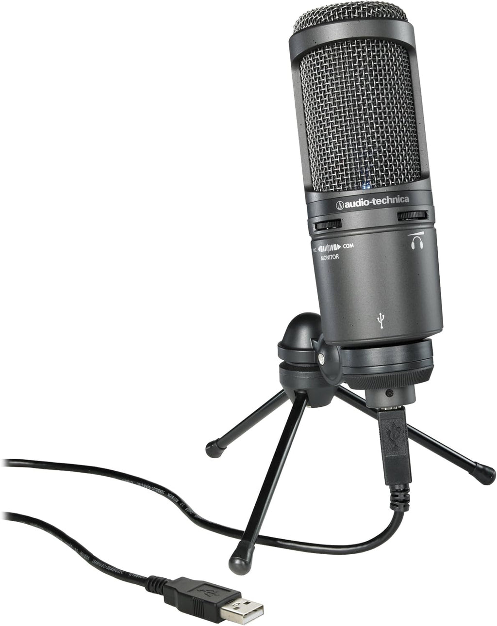 Black Cardioid Condenser USB Microphone with Built-In Headphone Jack C4068