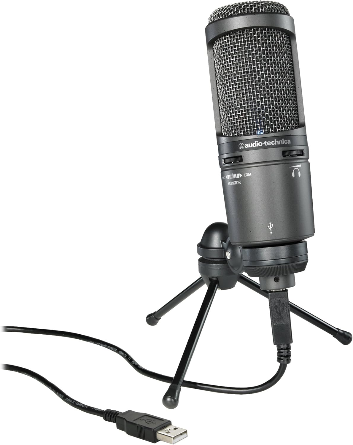 Black Cardioid Condenser USB Microphone with Built-In Headphone Jack C4068