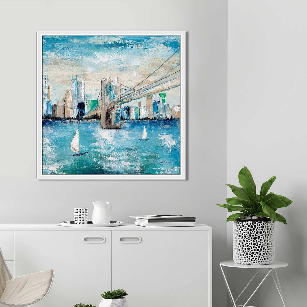 Blue Canvas in Floating Frame W24657