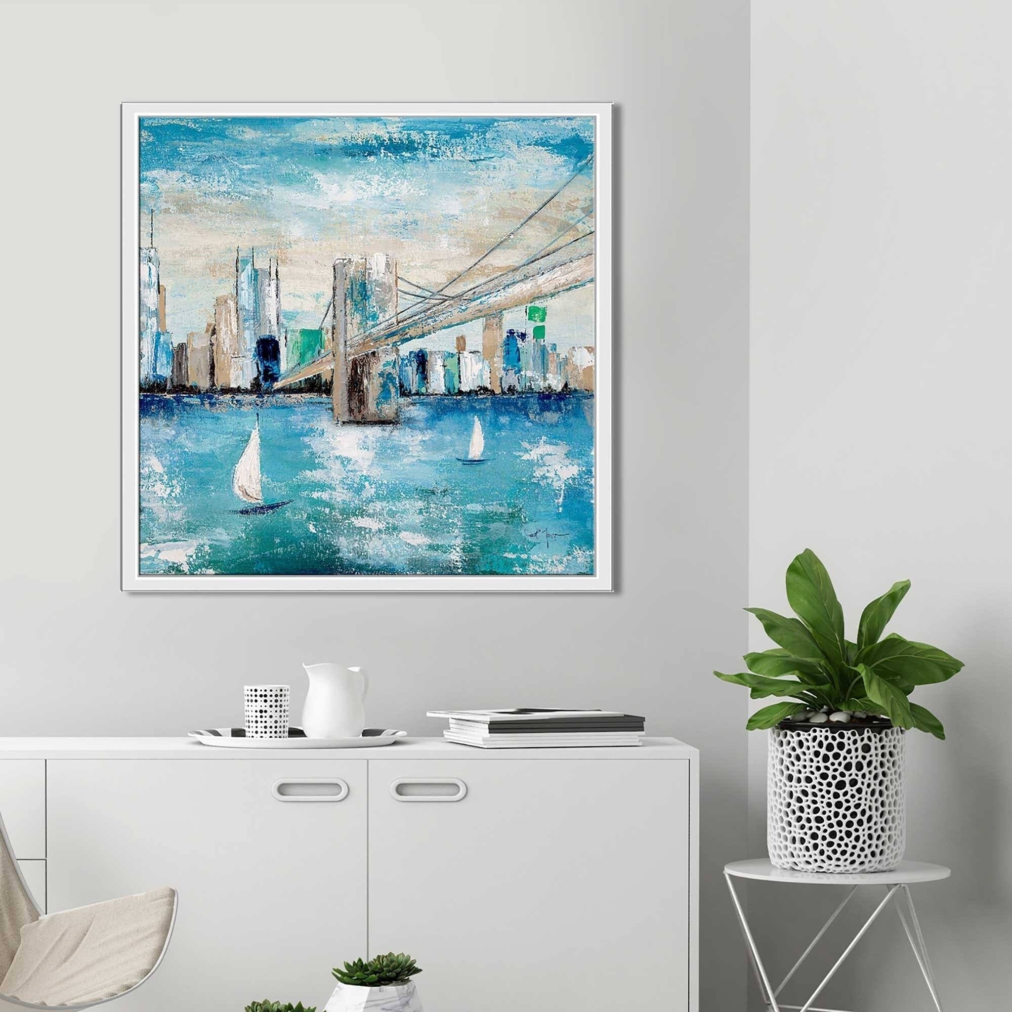 Blue Canvas in Floating Frame W24657