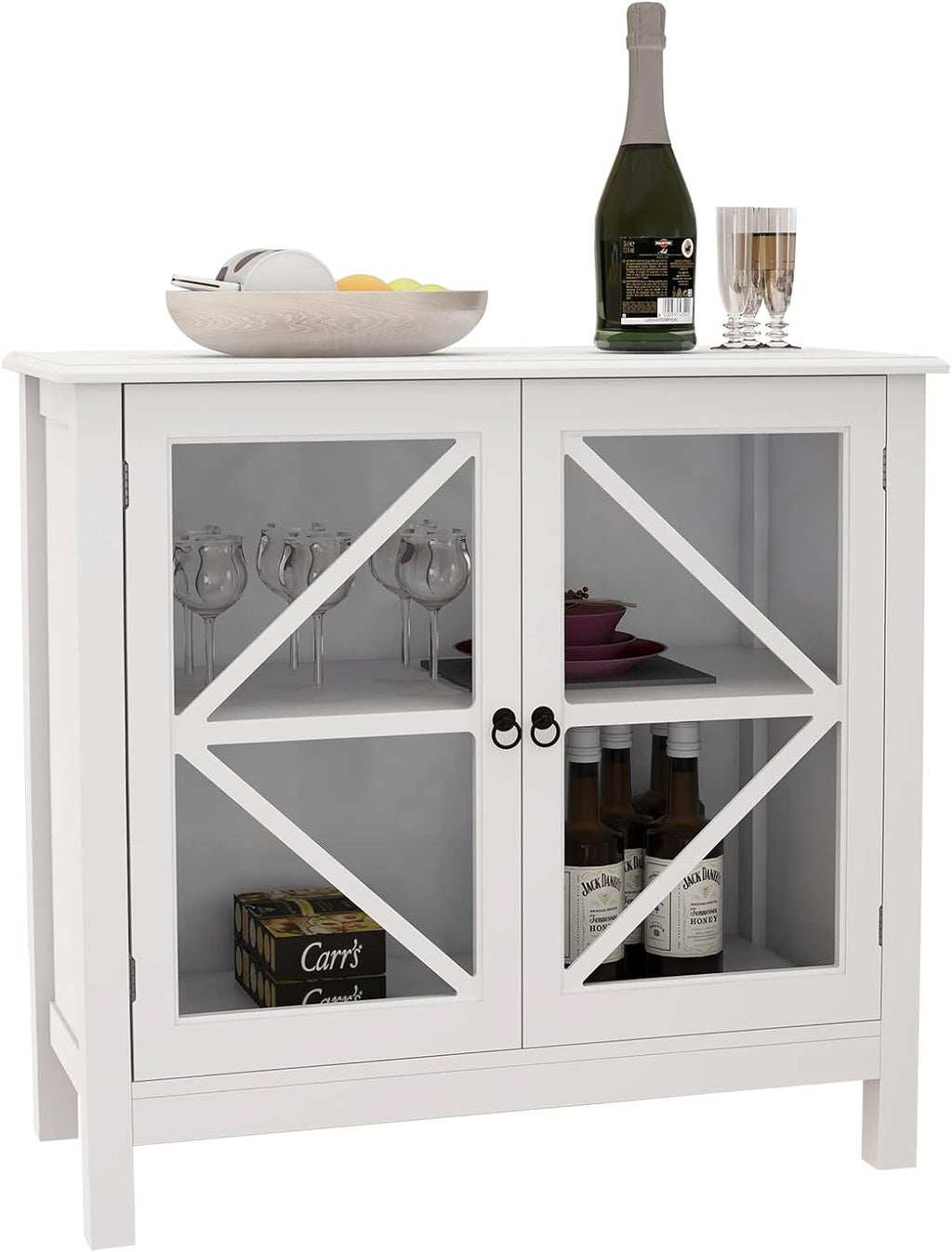 Brown Glass Door Storage Cabinet S47101