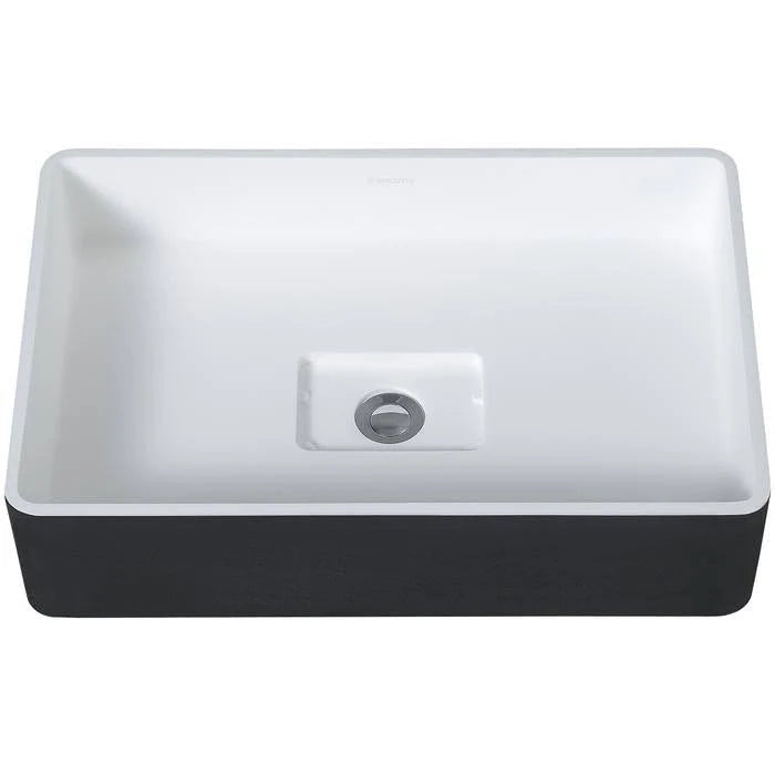 Rectangular Black and White Bathroom Vessel Sink W501100