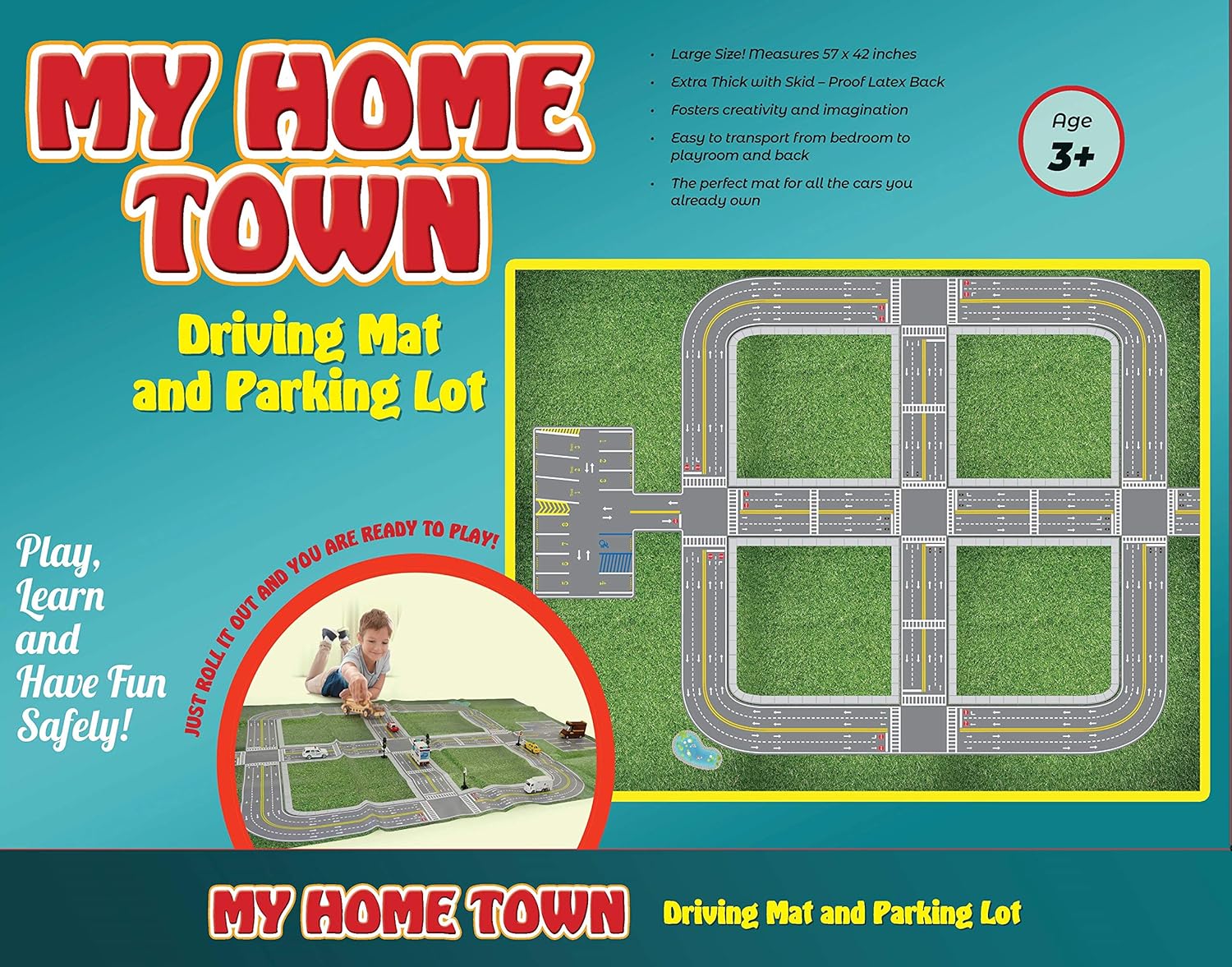 Car Play Mat & Parking Lot for Toy Cars, Pack of 2 A6523