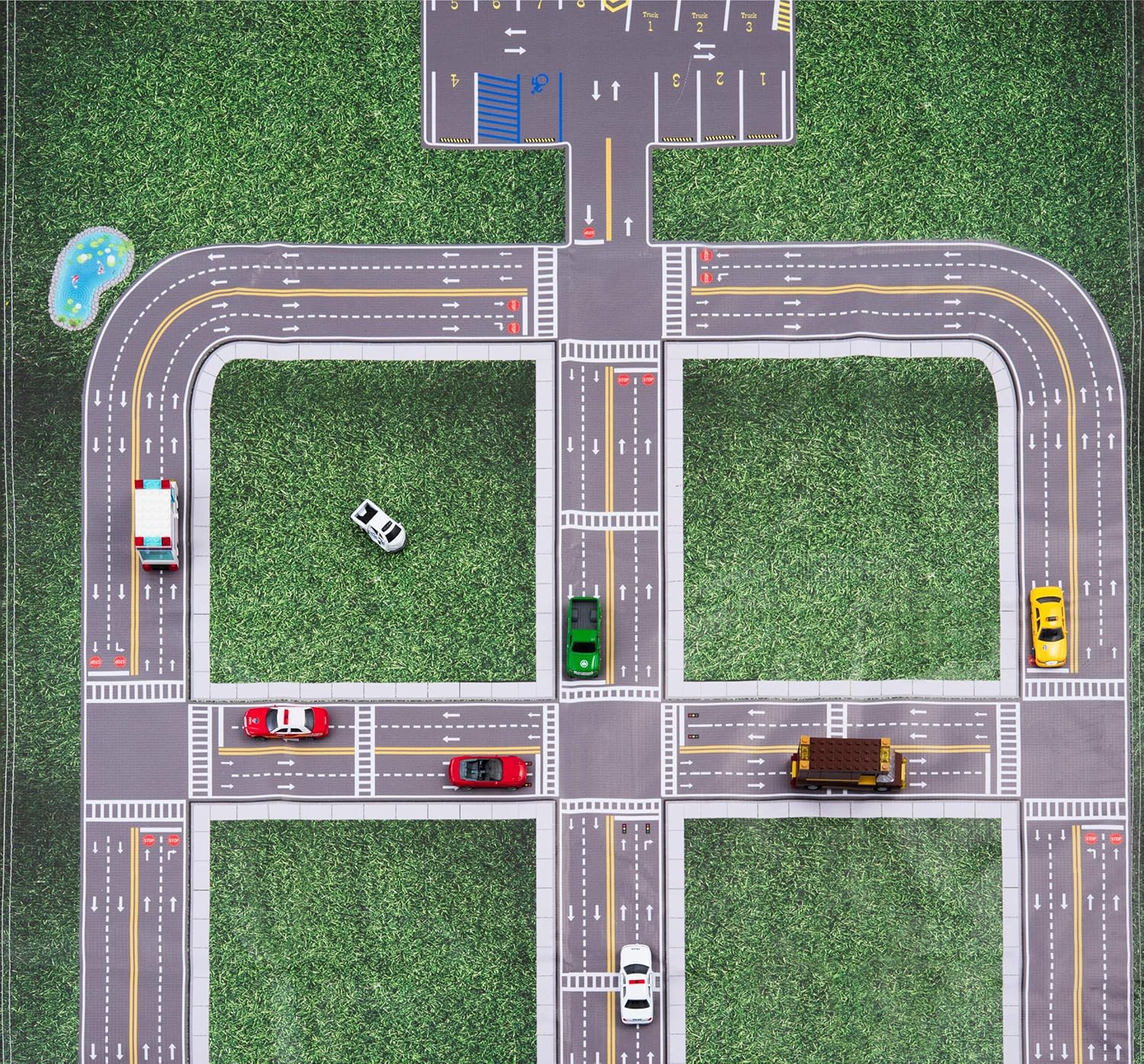 Car Play Mat & Parking Lot for Toy Cars, Pack of 2 A6523