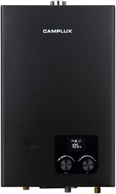 Tankless Natural Gas Water Heater, 2.64 GPM, Black X456