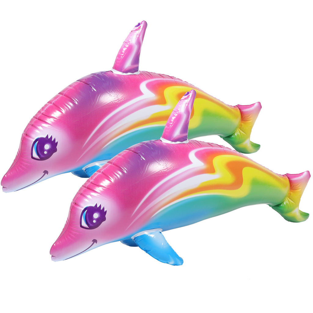 2 Pcs Inflatable Dolphin Toy Pool Toys C5639