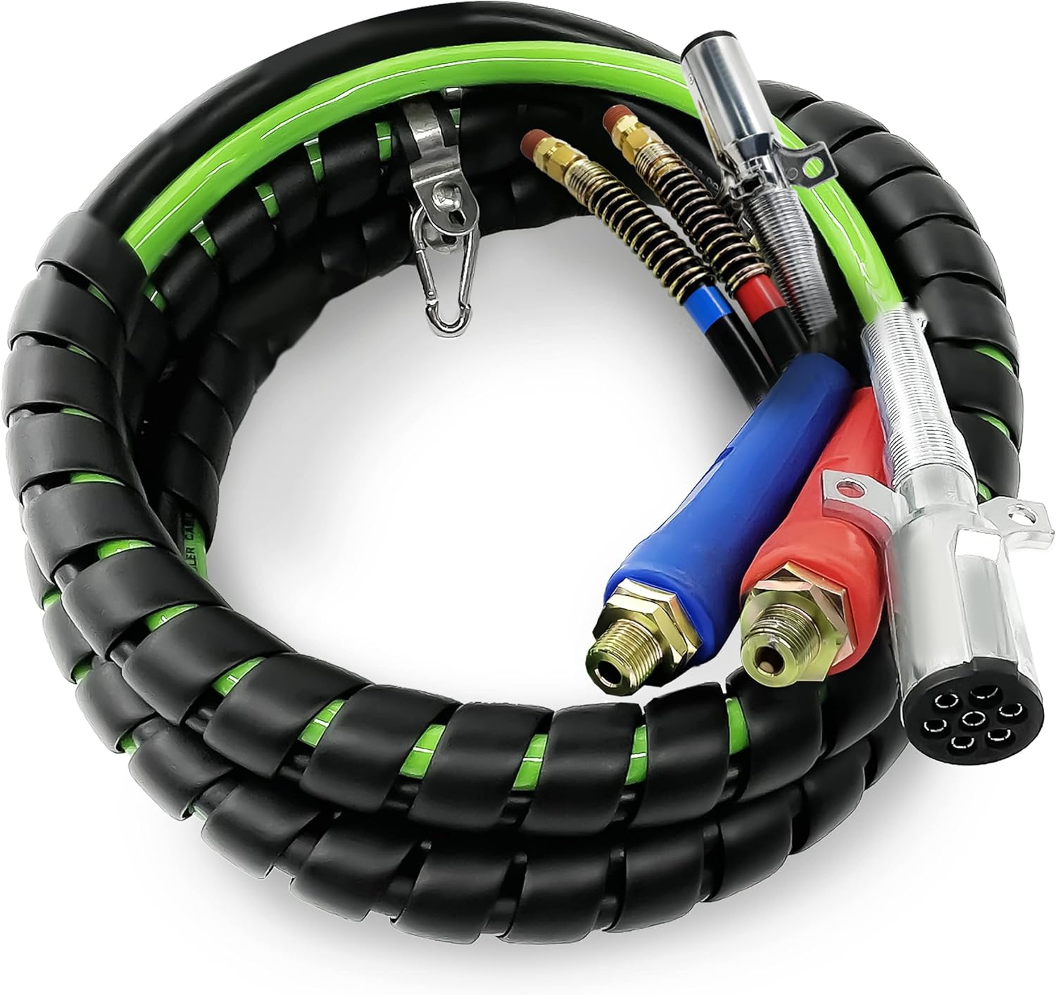 15ft 3 in 1 ABS & Power Air Line Hose Wrap 7 Way Electrical Cable with Handle Grip Z835
