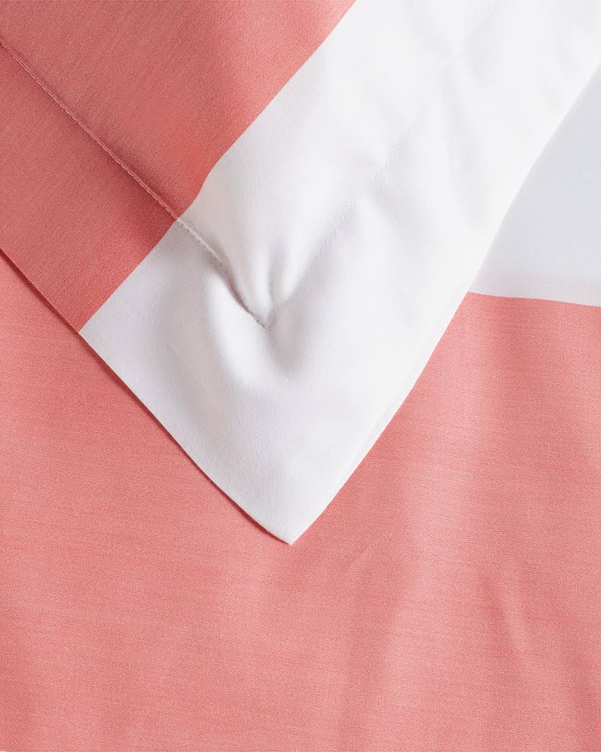600-Thread Count Cotton-blend Duvet Cover Set Pink Full/Queen C4043