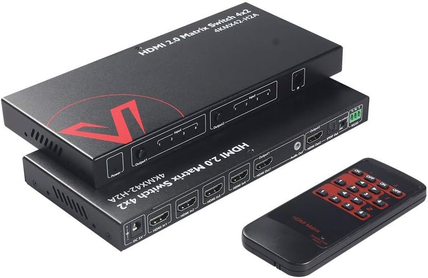 HDMI 2.0 Matrix Switch 4x2 4K@60Hz HDR HDCP 2.2 18Gbps V231614