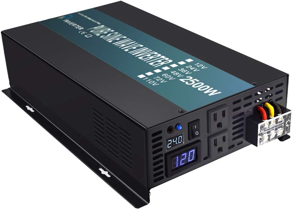 3500W Pure Sine Wave Power Inverter 24V DC to 120V AC Converter N9836