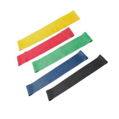5-Piece Band Exercise Loop Set (10x22), Yellow Red Green Blue Black, 10 Sets K532