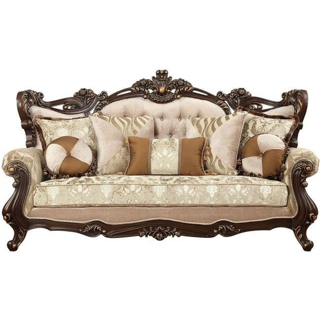 Fabric Tufted Sofa with 7 Pillows Z6318
