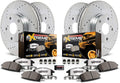 Front and Rear Carbon Fiber Ceramic Brake Kit with Drilled Slotted Brake Rotors K9567